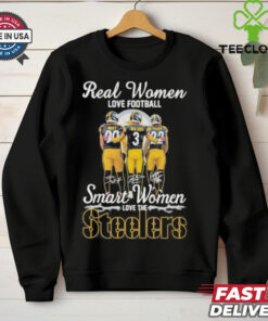 Real Women Love Football Smart Women Love The Pittsburgh Steelers Watt, Wilson And Harris Signatures Shirt