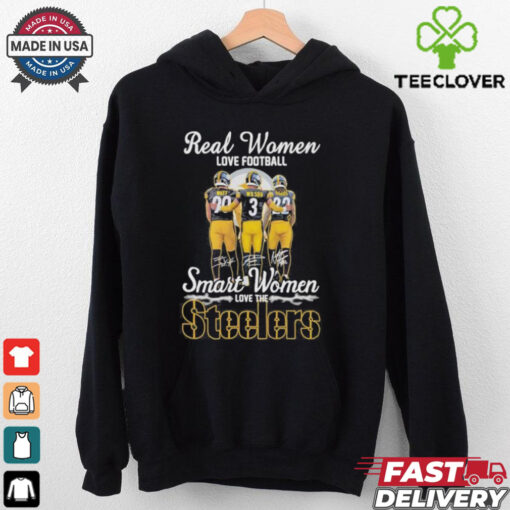 Real Women Love Football Smart Women Love The Pittsburgh Steelers Watt, Wilson And Harris Signatures Shirt