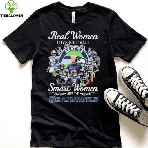 Real Women Love Football Smart Women Love The Seattle Seahawks Signatures Shirt