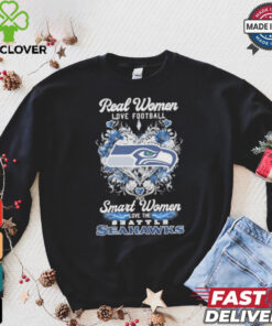 Real Women Love Football Smart Women Love The Seattle Seahawks X Heart Flower Shirt