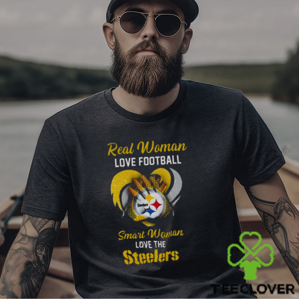 Real Women Love Football Smart Women Love The Steelers Diamond Heart 2023  Shirt