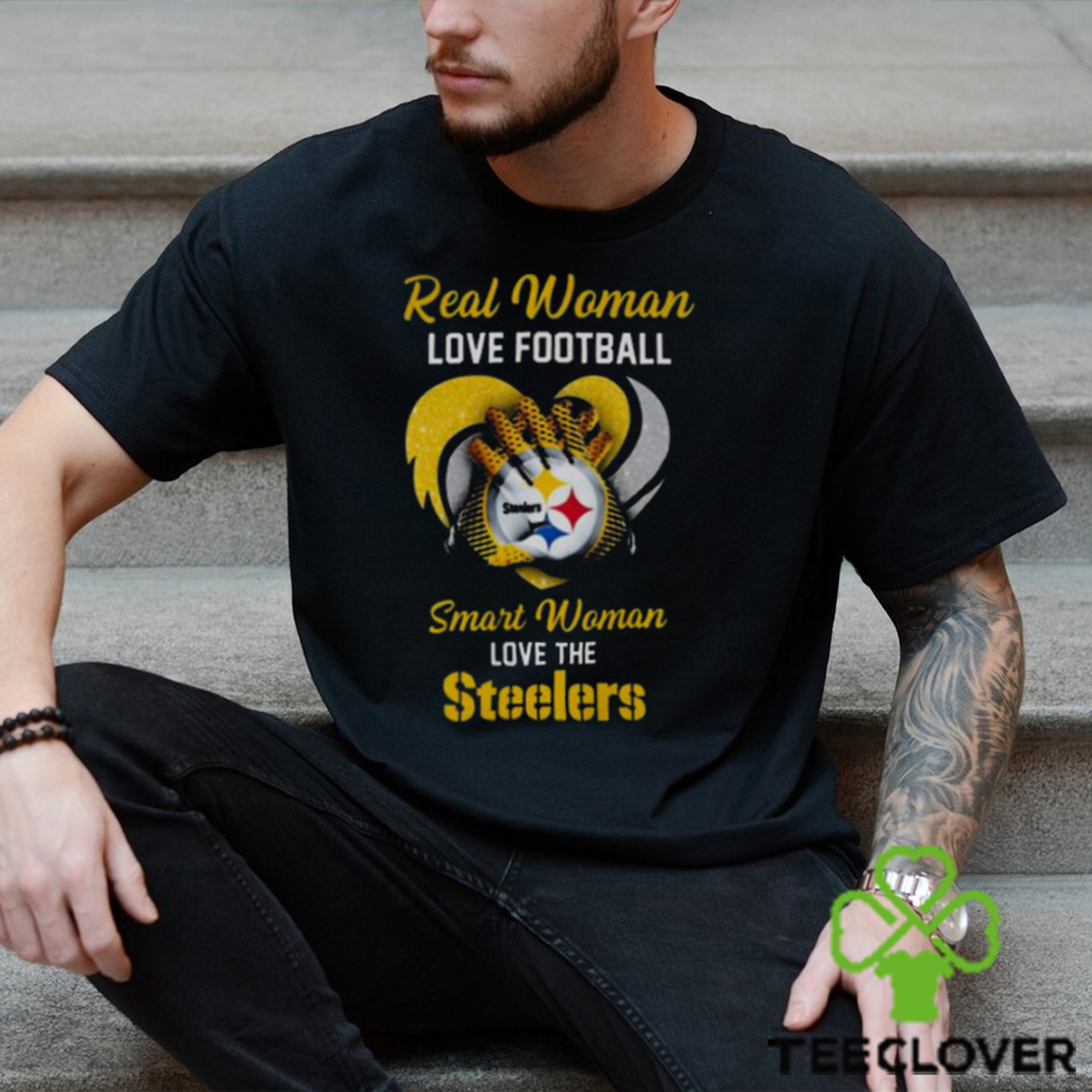 Real Women Love Football Smart Women Love The Steelers Diamond Heart 2023  Shirt