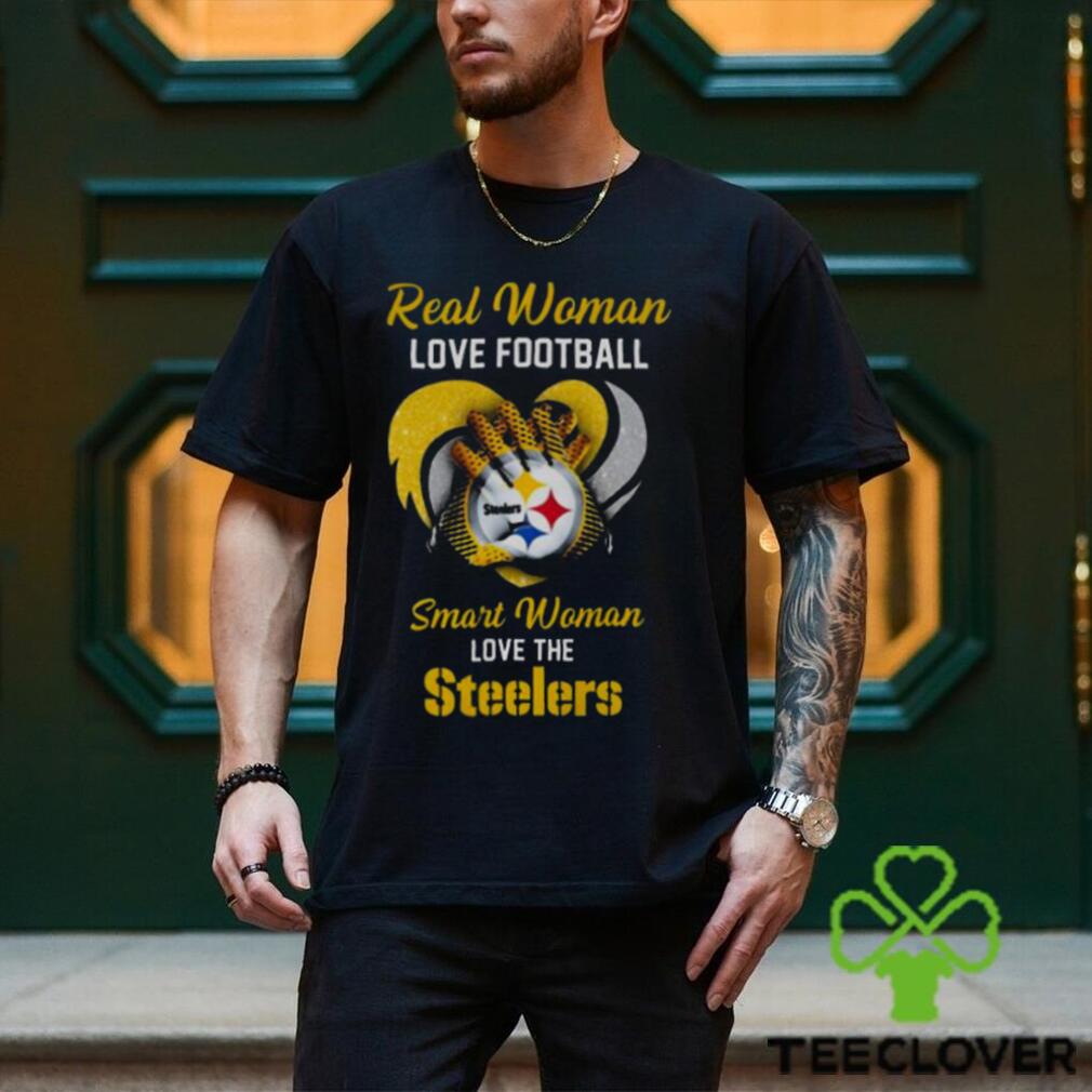 Real Women Love Football Smart Women Love The Steelers Diamond Heart 2023  Shirt