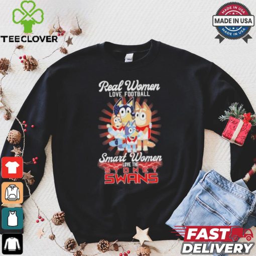 Real Women Love Football Smart Women Love The Sydney Swans X Bluey Characters Shirt