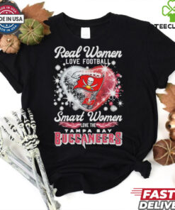 Real Women Love Football Smart Women Love The Tampa Bay Buccaneers Heart T shirts