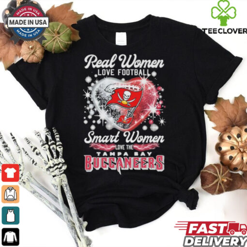 Real Women Love Football Smart Women Love The Tampa Bay Buccaneers Heart T shirts