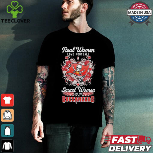 Real Women Love Football Smart Women Love The Tampa Bay Buccaneers X Heart Flower Shirt