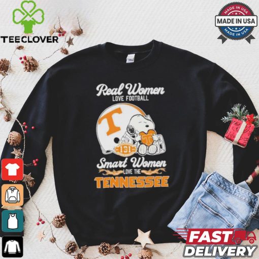 Real Women Love Football Smart Women Love The Tennessee Volunteers X Snoopy Shirt