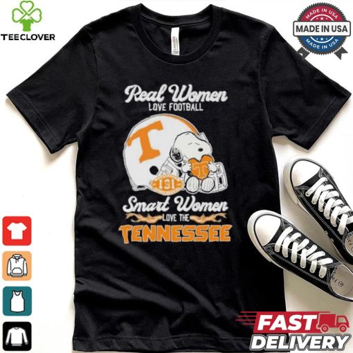 Real Women Love Football Smart Women Love The Tennessee Volunteers X Snoopy Shirt