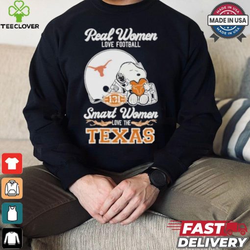 Real Women Love Football Smart Women Love The Texas Longhorns X Snoopy Shirt