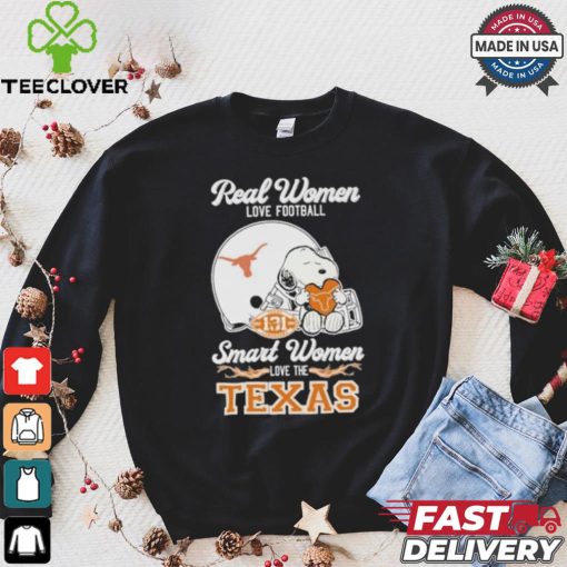 Real Women Love Football Smart Women Love The Texas Longhorns X Snoopy Shirt