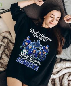 Real Women Love Hockey Smart Women Love The Vancouver Canucks 2023 Signatures Shirt