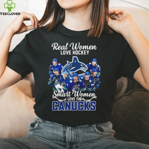 Real Women Love Hockey Smart Women Love The Vancouver Canucks 2023 Signatures Shirt