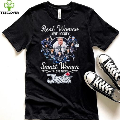 Real Women Love Hockey Smart Women Love The Winnipeg Jets 2024 Signatures Shirt