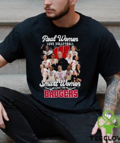 Real Women Love Volleyball Smart Women Love The Badgers T Shirt