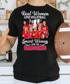 Real Women Love Volleyball Smart Women Love The Wisconsin Badgers Volleyball Shirt