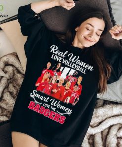 Real Women Love Volleyball Smart Women Love The Wisconsin Badgers Volleyball Shirt