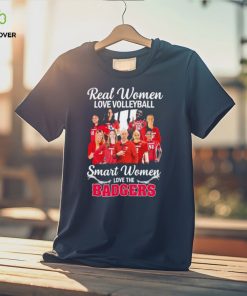 Real Women Love Volleyball Smart Women Love The Wisconsin Badgers Volleyball Shirt