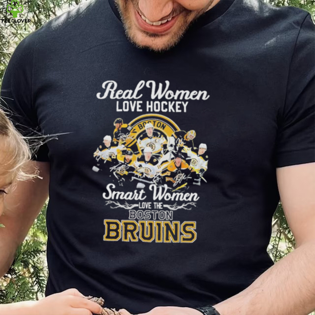 Real Women love Hockey Smart Women love the Boston Bruins 2023 Atlantic Division Champions Signatures 2023 shirt