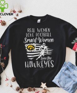 Real Women love football smart Women love the Iowa Hawkeyes American flag shirt