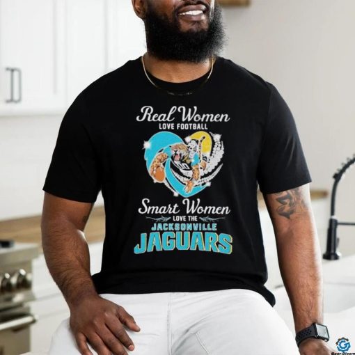 Real Women love football smart Women love the Jacksonville Jaguars Mascot heart diamond shirt