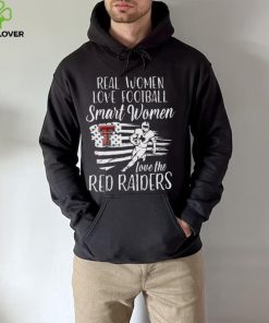 Real Women love football smart Women love the Red Raiders American flag shirt