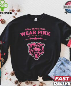 Real bears fans wear pink October 2024 Chicago Bears shirt