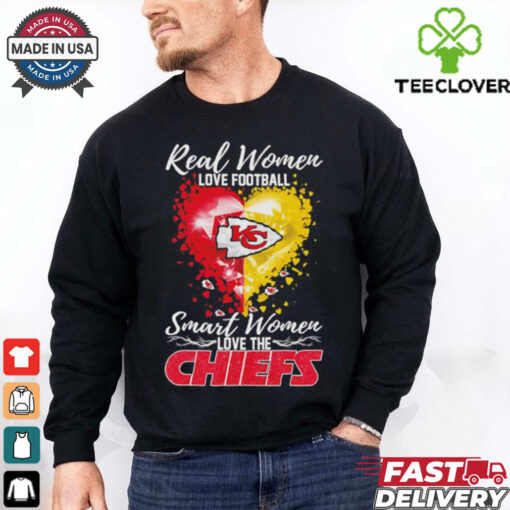 Real women love Football smart women love the The Chiefs heart shirt