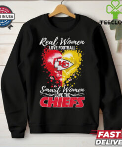Real women love Football smart women love the The Chiefs heart shirt