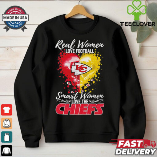 Real women love Football smart women love the The Chiefs heart shirt
