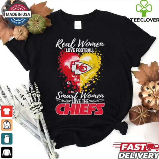 Real women love Football smart women love the The Chiefs heart shirt