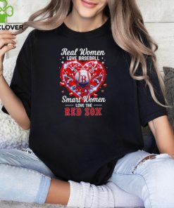 Real women love baseball smart women love the Boston Red Sox heart love baseball shirt