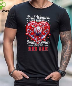 Real women love baseball smart women love the Boston Red Sox heart love baseball shirt