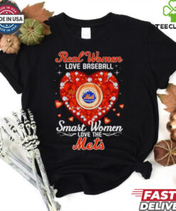 Real women love baseball smart women love the Mets diamond heart hoodie, sweater, longsleeve, shirt v-neck, t-shirt