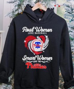 Real women love baseball smart women love the Philadelphia Phillies baseball heart logo gift shirt