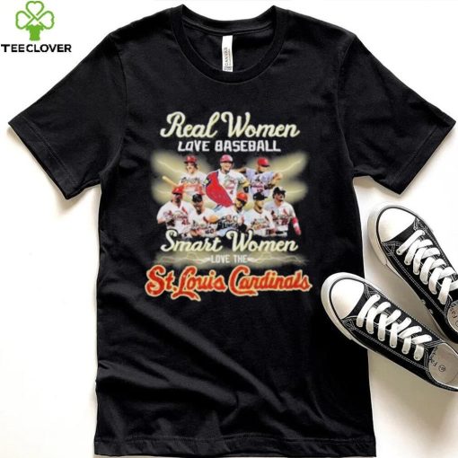 Real women love baseball smart women love the st louis cardinals shirt