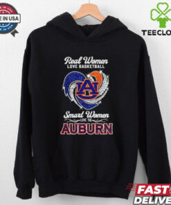Real women love basketball smart women love the Auburn diamond heart shirt