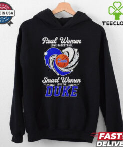 Real women love basketball smart women love the Duke diamond heart shirt