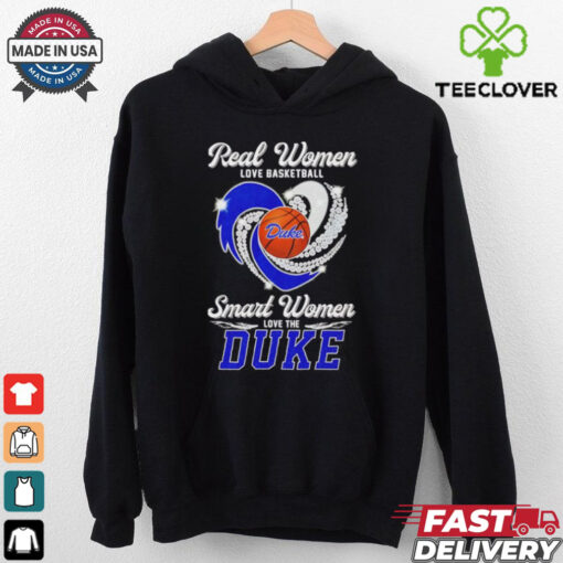 Real women love basketball smart women love the Duke diamond heart shirt