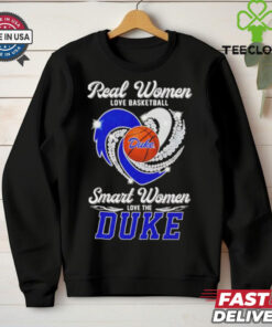 Real women love basketball smart women love the Duke diamond heart shirt