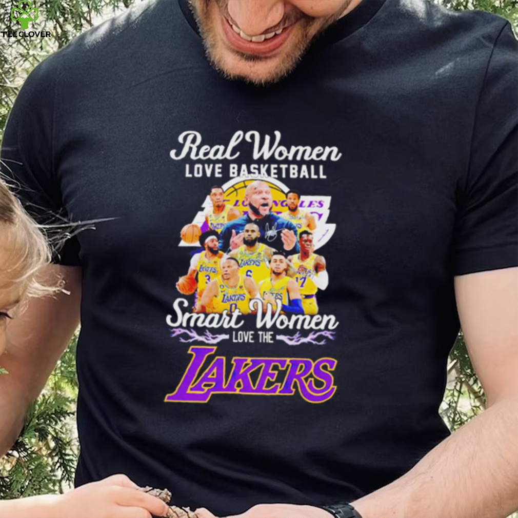 Real women love basketball smart women love the Lakers signatures shirt Real women love basketball smart women love the Lakers signatures shirt