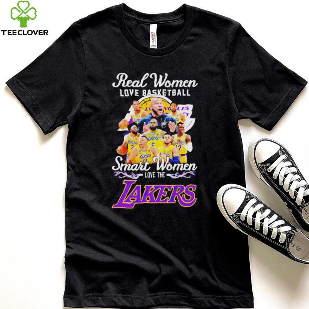 Real women love basketball smart women love the Lakers signatures shirt Real women love basketball smart women love the Lakers signatures shirt