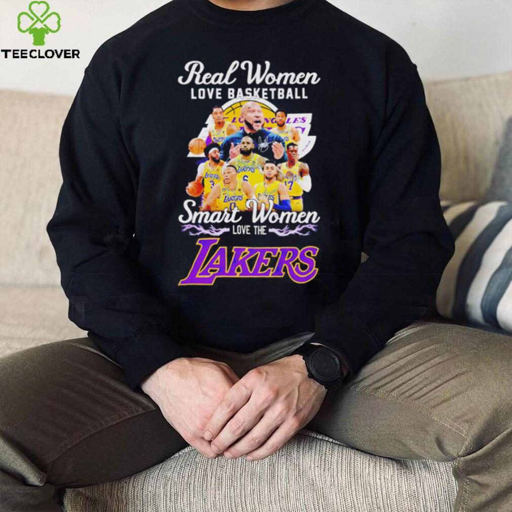 Real women love basketball smart women love the Lakers signatures shirt Real women love basketball smart women love the Lakers signatures shirt