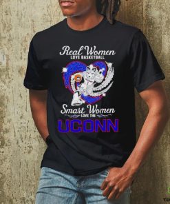 Real women love basketball smart women love the UConn mascot Jonathan the Husky hoodie, sweater, longsleeve, shirt v-neck, t-shirt