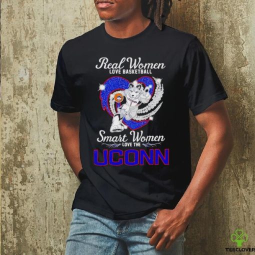 Real women love basketball smart women love the UConn mascot Jonathan the Husky hoodie, sweater, longsleeve, shirt v-neck, t-shirt