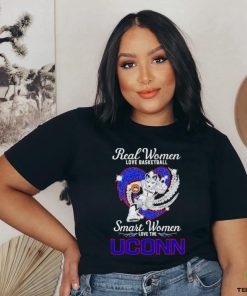 Real women love basketball smart women love the UConn mascot Jonathan the Husky hoodie, sweater, longsleeve, shirt v-neck, t-shirt