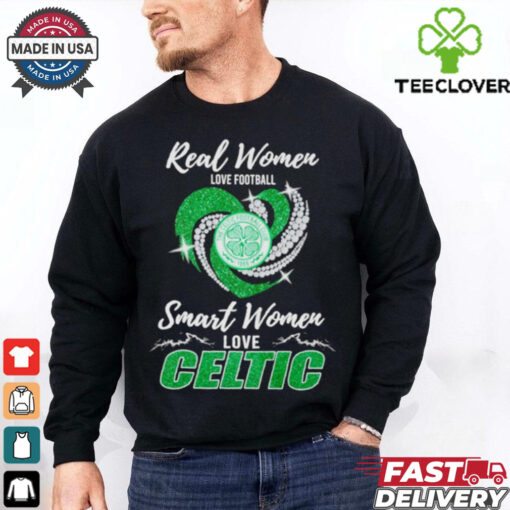 Real women love football sart women love Celtics diamond heart shirt