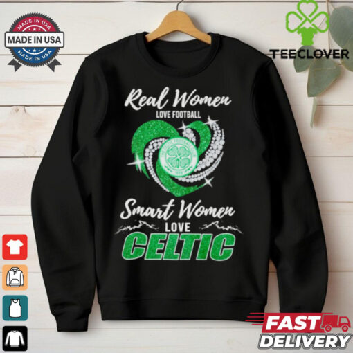 Real women love football sart women love Celtics diamond heart shirt