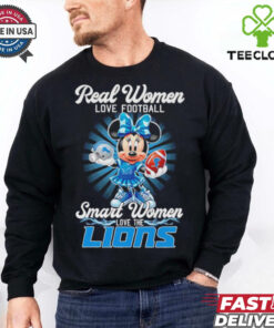 Real women love football smart women love Detroit Lions Mickey shirt