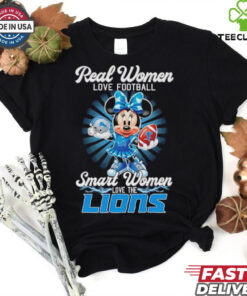 Real women love football smart women love Detroit Lions Mickey shirt